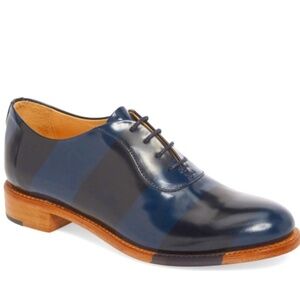 The Office of  Angela Scott blue stripe oxfords used size 10/40